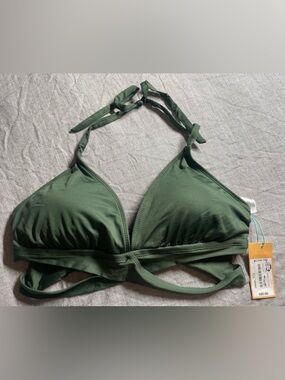 Women’s Green Triangle Halter Bikini Top XLarge